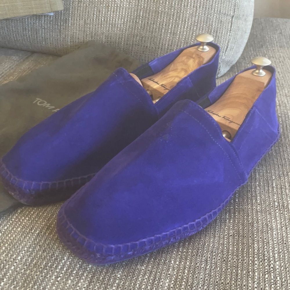 Tom Ford Men’s Purple Suede Leather Summer Shoes Size 11 T